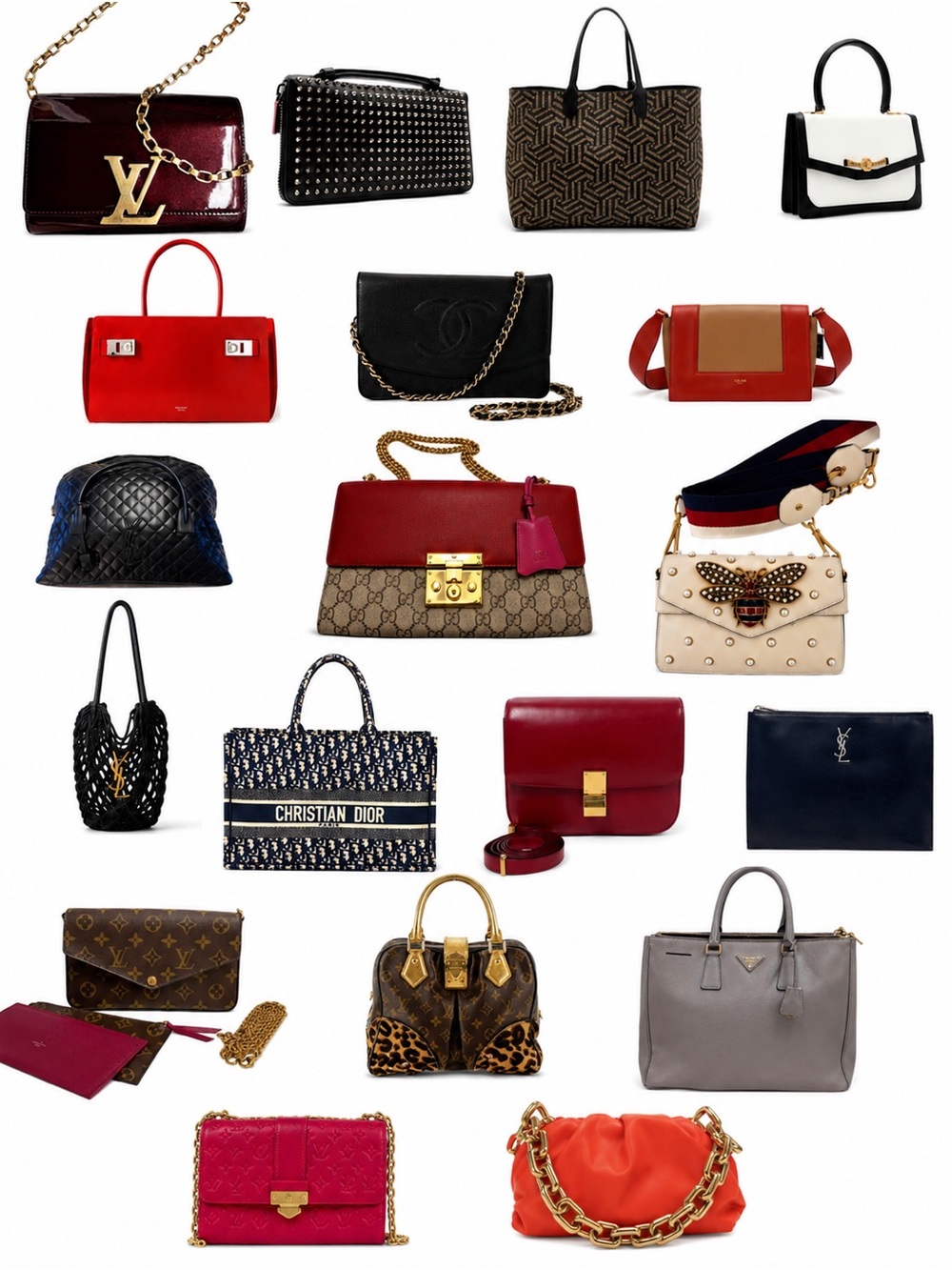 Louis Vuitton Chanel Prada YSL Saint Laurent Bottega Celine Gucci Dior